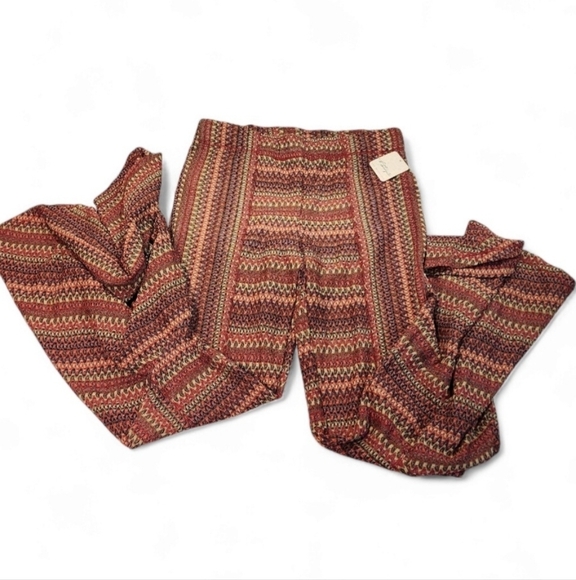 Nwt! Anthropologie Free People zig zag crochet knit flared bell pull on pants - Picture 3 of 11